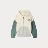Bonpoint Erkek Çocuk Ekru Yeşil Kapüşonlu Retro Sweatshirt