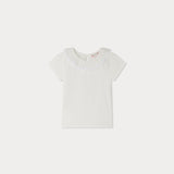 Bonpoint Beyaz Yakası İşlemeli Kız Çocuk Tül T-Shirt