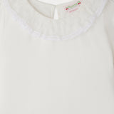 Bonpoint Beyaz Yakası İşlemeli Kız Çocuk Tül T-Shirt