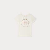 Bonpoint Ekru Önü Baskılı Kız Çocuk T-Shirt