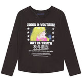 Zadig&Voltaire Siyah Uzun Kol Kız Çocuk T-Shirt