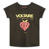 Zadig&Voltaire Kalp Baskılı V Yaka Kız Çocuk T-Shirt