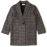 Zadig&Voltaire Gri Ekose Desenli Kız Çocuk Kaban