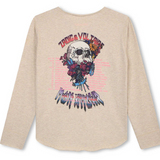 Zadig&Voltarie Bej Uzun Kol Kız Çocuk T-Shirt