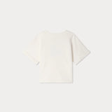 Bonpoint Beyaz Patchwork Kiraz Aplikeli Kız Çocuk Kısa Kollu Sweat
