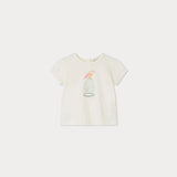 Bonpoint Kız Bebek Ekru Kuş Baskılı T-Shirt